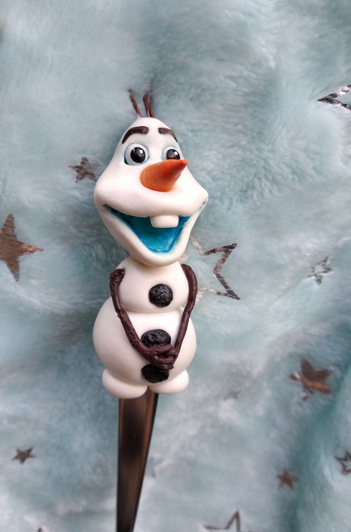 Olaf. Snowman. - My, Needlework without process, With your own hands, Cold heart, Polymer clay, Star Wars, Longpost