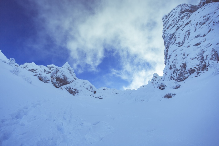 Cold couloir and winter Chatyr-Dag - My, Chatyr-Dag, Hike, The mountains, Tourist club, Tourism, , Crimea, Video, Longpost