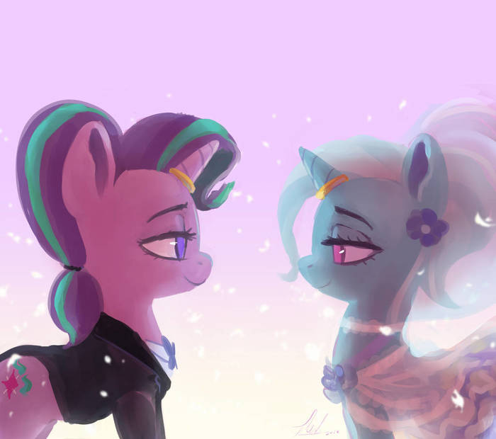 Wedding - My little pony, Starlight Glimmer, Trixie, Shipping, MLP Lesbian, Wedding, Raikohillust