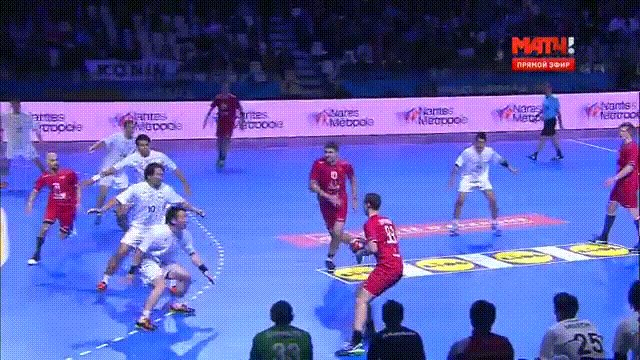 Signature wrist throw by Timur Dibirov - Sport, Handball, , GIF