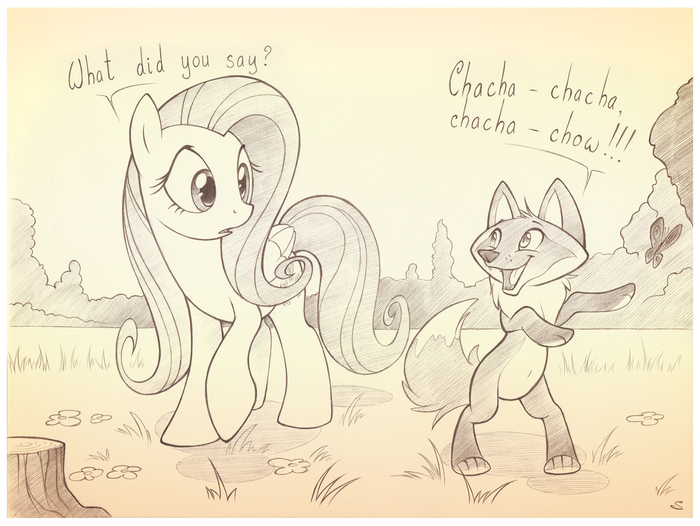 What does the fox say? My Little Pony, Fluttershy, , What Does The Fox Say, Sherwoodwhisper