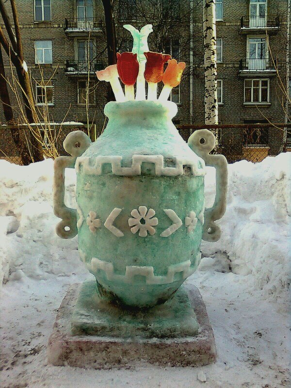 Snowy Isaac and his author - My, Saint Petersburg, Saint Isaac's Cathedral, beauty, Snow figures, Longpost