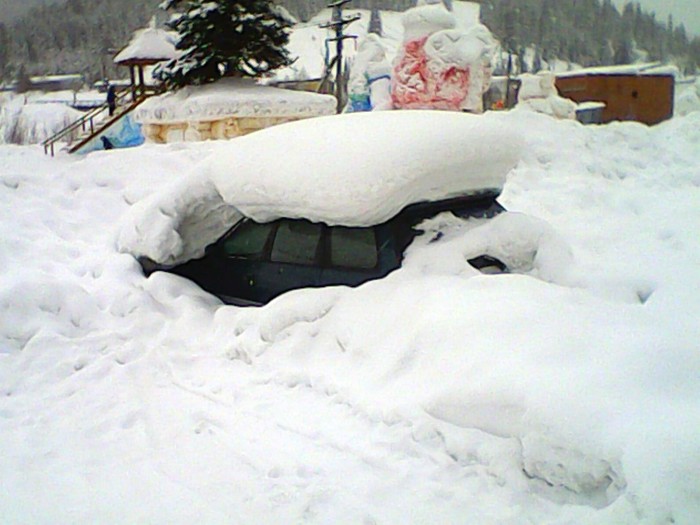 Consequences of the New Year. - My, Snow, Car, Flooded, Booze, New Year