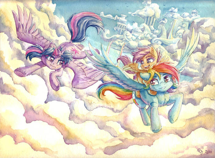    My Little Pony, Twilight Sparkle, Scootaloo, Rainbow Dash, William Oliver Alyn, The-wizard-of-art
