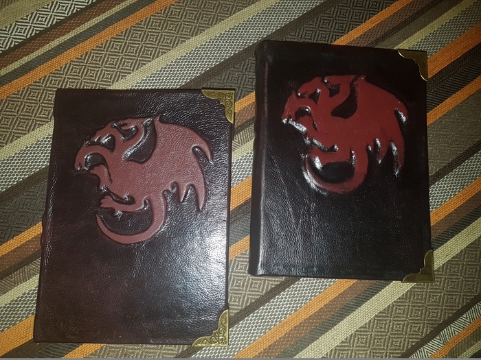 Binding in leather. - My, Books, George Martin, PLIO, Flame and blood, Binding, Leather, cat, Layout, Longpost