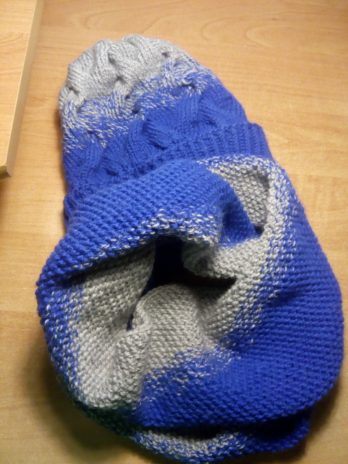 Hat and snood knitting - My, Knitting, Needlework without process, Snood, Cap
