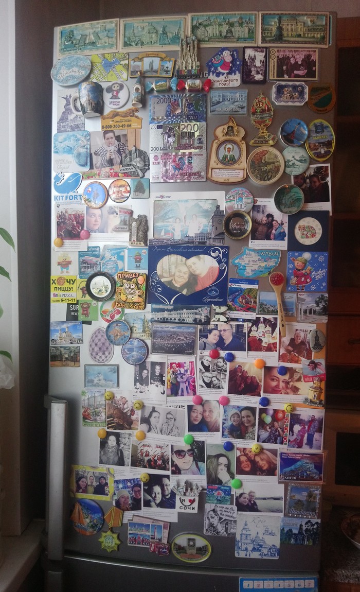 The power of magnets... - My, Magnets, Refrigerator, Longpost, The photo, cat, Collection