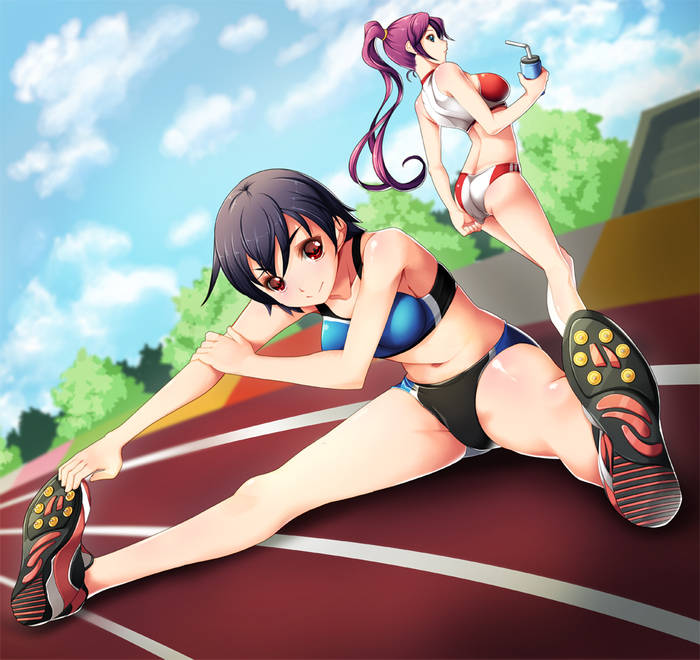    , Anime Art, Monogatari series, Kanbaru Suruga, Hitagi Senjougahara