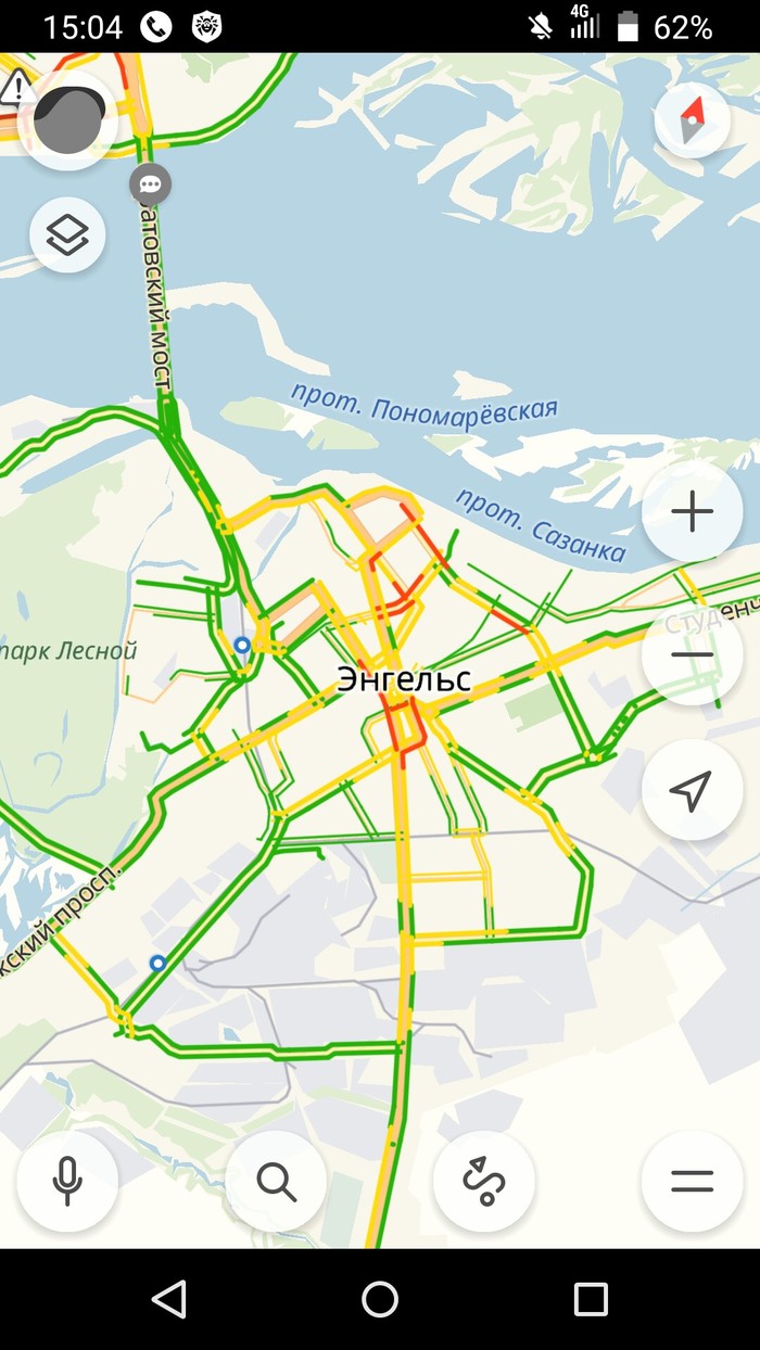 It looks like the climate is different. - Saratov, Engels city, Snow, Traffic jams, Yandex maps, Longpost
