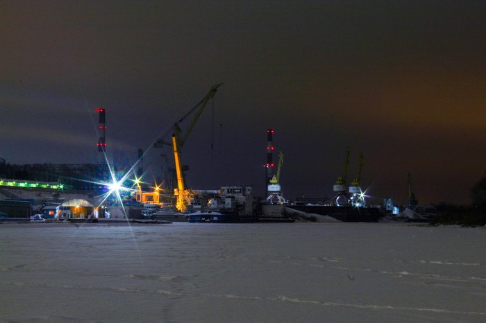 night port - My, Port, The photo, Night, Dzerzhinsk