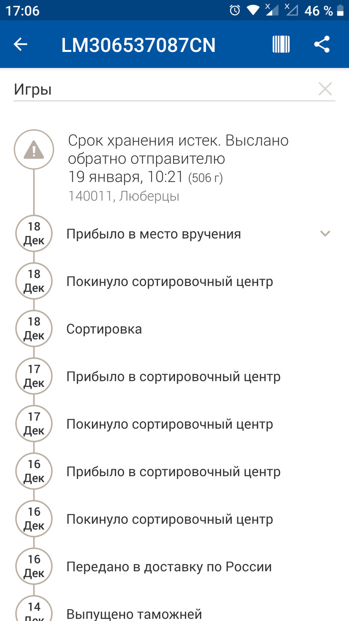 Почта России выслала обратно полученную посылку - Моё, Почта России, Посылка, Обратно