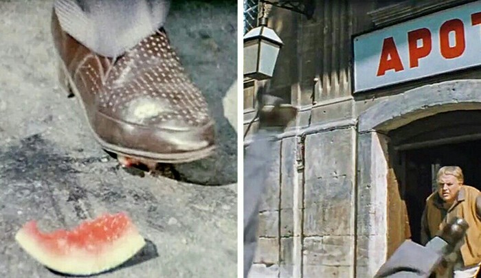 Unyielding Watermelon Peel (Diamond Hand, 1968) - The photo, The Diamond Arm, Leonid Kanevsky, Yury Nikulin, ADME, Soviet cinema