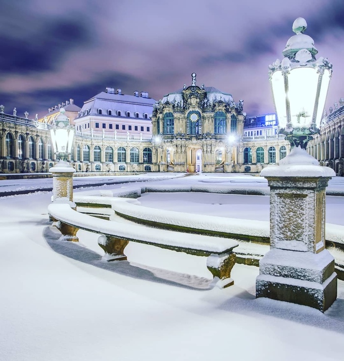 Beautiful snowy Dresden... - The photo, Snow, Town, beauty, Dresden, Germany, Zwinger