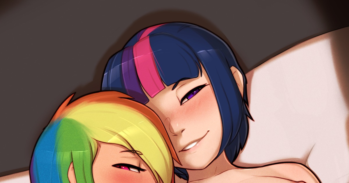 Rainbow Sparks - NSFW, My Little Pony, Rainbow Dash, Twilight sparkle, Хуманизация, MLP Suggestive, MLP Lesbian, CaptainPudgeMuffin