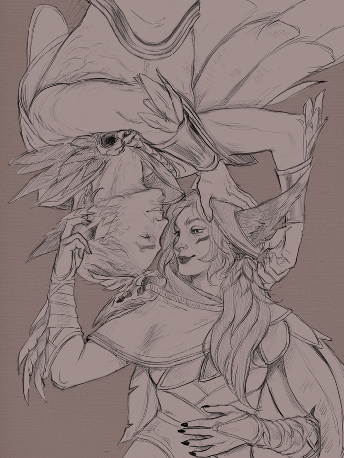 Rakan X Xayah Art , Oxiente, League of Legends, Rakan, Xayah