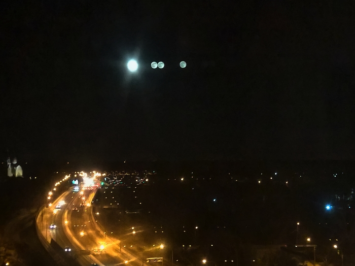 Multimoon. - My, moon, Lot, Glass unit, Night, The photo