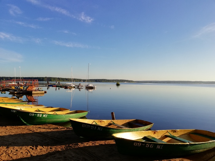 Remembering the summer - My, The photo, Lake, Senezh, Summer, Morning, A boat