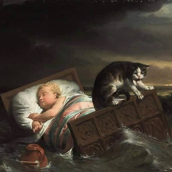How did the cat save the child? - Netherlands, Flood, Legend, Painting, Netherlands (Holland)