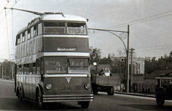 Double-decker trolleybus from the USSR - Trolleybus, the USSR, Retro, The photo, Longpost