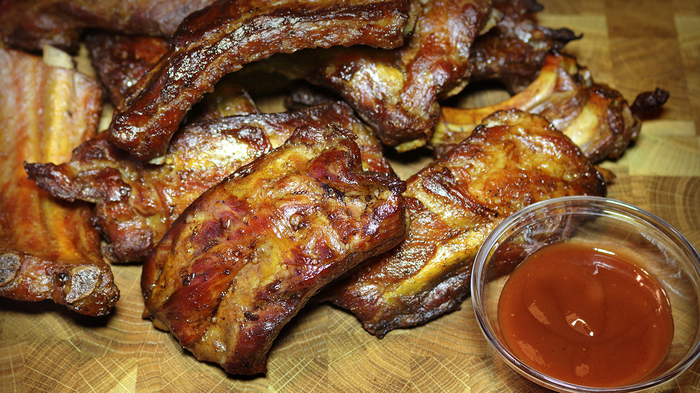 Hot smoked pork ribs - My, Food, Recipe, Edge, Ribs, Smoking, Hot smoking, Longpost, Video, Cooking