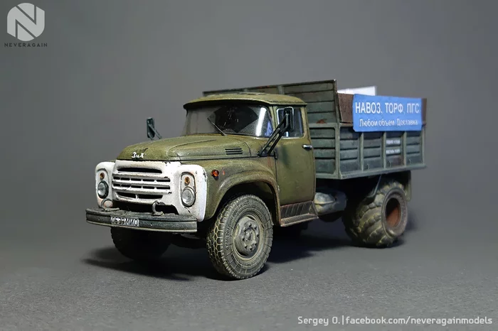 Dump truck MMZ-4502 in 1:43 scale - My, Stand modeling, 1:43, Scale model, Zil, Dump truck, Car modeling, Longpost