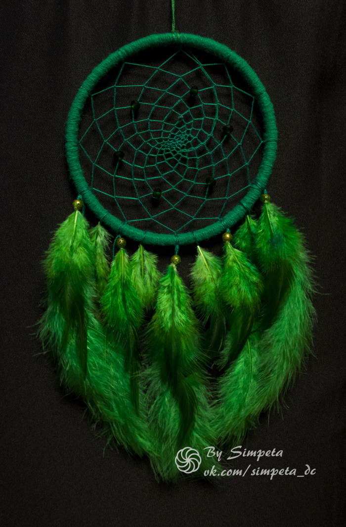 Dreamcatcher Forest Magic - My, Longpost, Green, With your own hands, Needlework without process, Needlework, Dreamcatcher, , Handmade, Bysimpeta