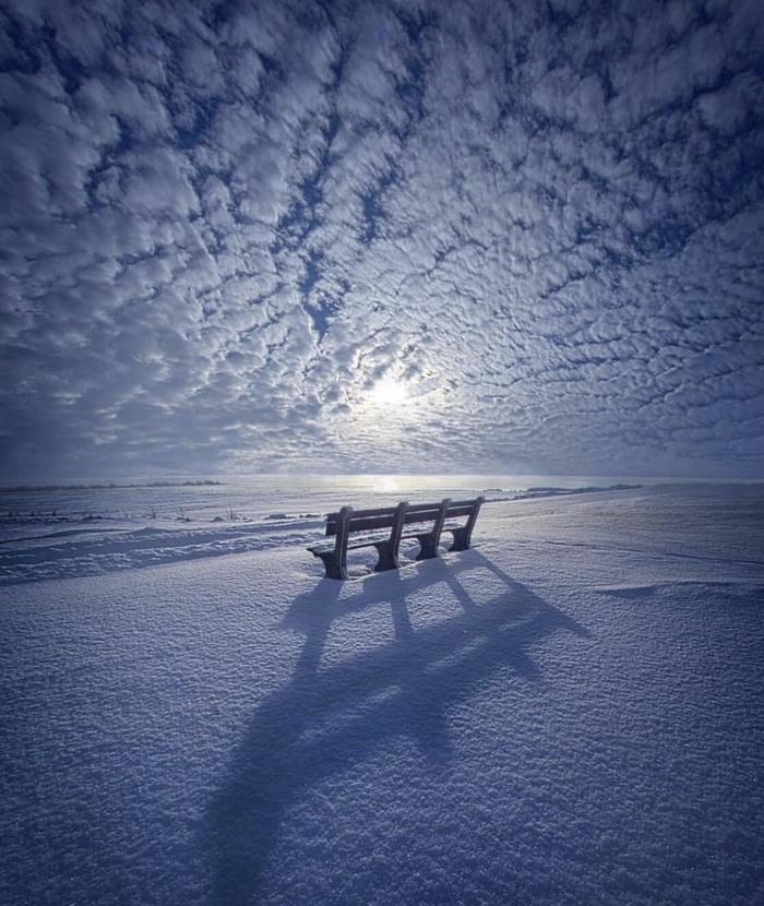 Lake Michigan, USA - Lake Michigan, Michigan, Lake, Nature, USA, The photo, Snow, Clouds
