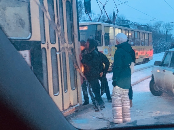 When the tram is not running, but you have to go to work... - Tram, With the pusher