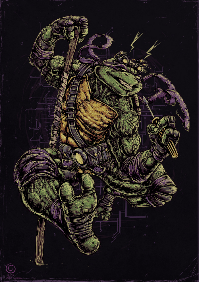 donatello - My, , Teenage Mutant Ninja Turtles, Longpost, Cartoons, Drawing, Digital drawing, Donatello TMNT