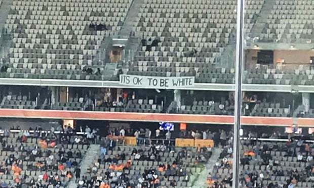 Fans kicked out of cricket match in Australia for 'It's okay to be white' banner (FAKE) - Sport, Racism