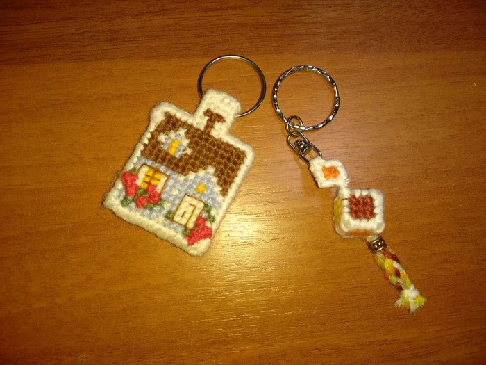 Keychains - My, Needlework without process, Cross-stitch, Embroidery, Keychain