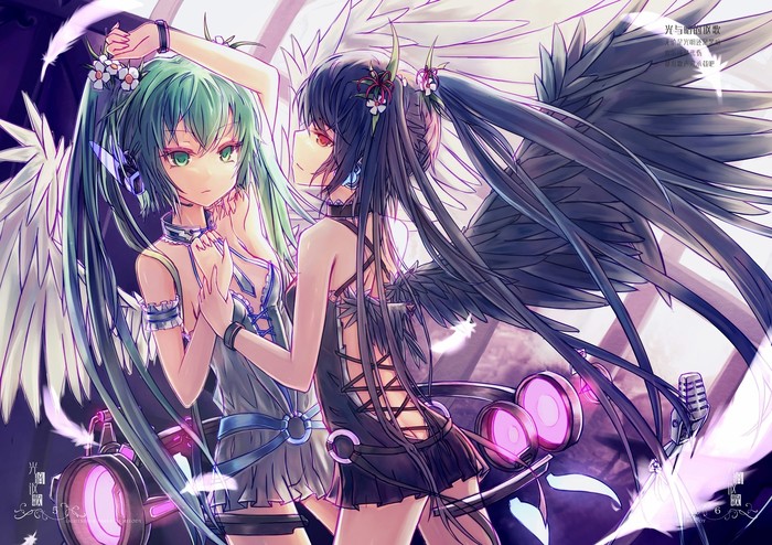 Light and darkness - Anime, Not anime, Vocaloid, Hatsune Miku, , Anime art