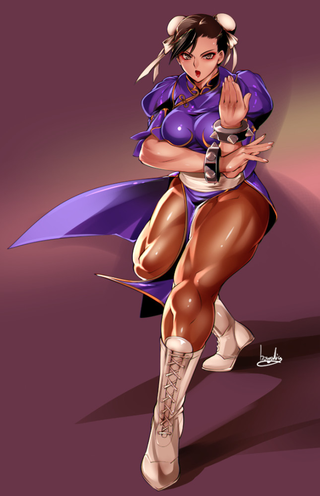 Chun-Li - Bowalia, Арт, Крепкая девушка, Street Fighter, Chun-Li, Аниме, Anime Art