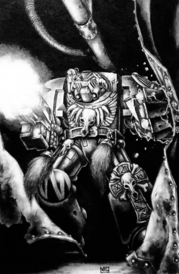 Space wolves - Space wolves, Adeptus Astartes, Warhammer 40k, Art, Longpost