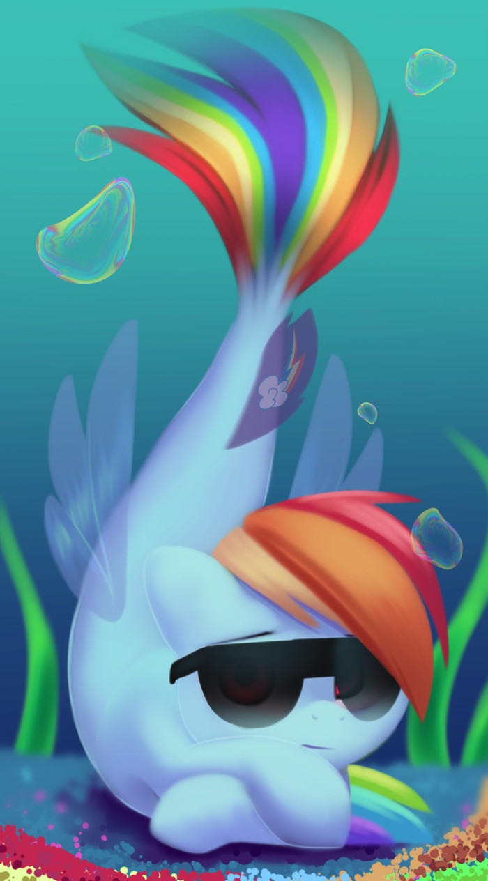 Крутая рыбка - My Little Pony, Rainbow Dash, Seapony