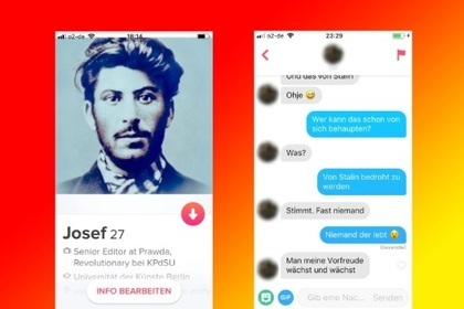 A journalist disguised as a young bisexual Stalin conquered dozens of girls and guys - Humor, Tinder, Germany, Bisexuality, Stalin, news
