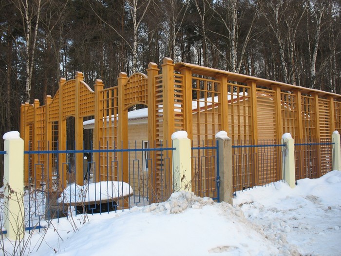 Decorative fence pergola solid wood pine - My, Fence, Tree, Woodworking, Pergola, , Decor