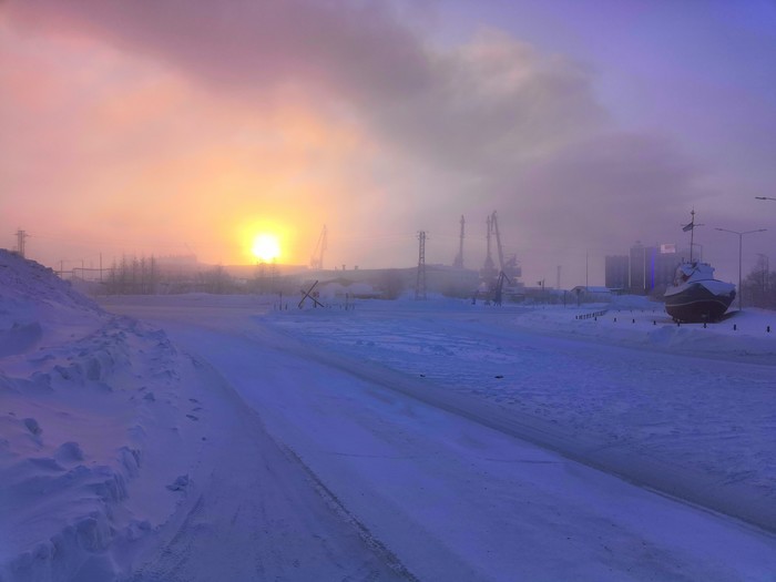 Sunrise in the Far North - My, Sunrise, Winter, The photo, Taimyr, Snow