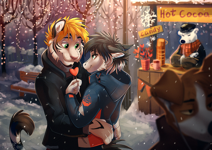 Warm winter hugs - Multyashka-Sweet, Furry, Art, Winter