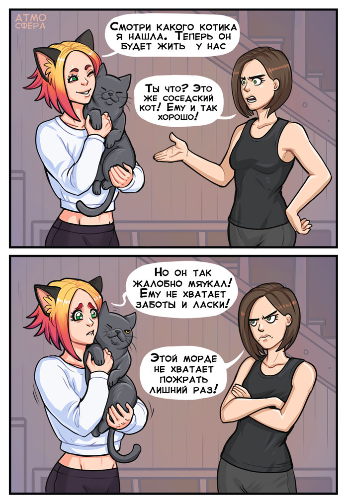 У котов есть тактика, и они её придерживаются Комиксы, Атмосфера, Кот