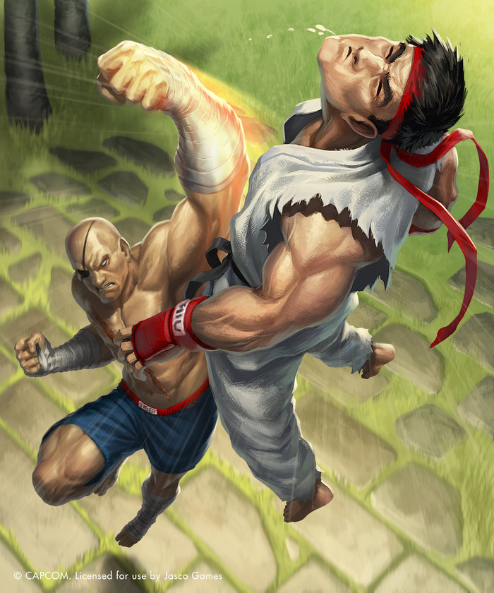 Sagat vs Ryu (Street Fighter) - Art, Drawing, Street fighter, Capcom, Sagat, Ryu, Games, 