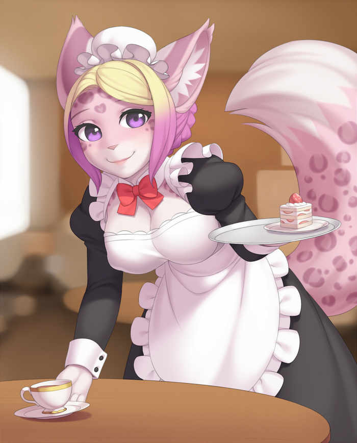 humble maid - Furry, Furry art, Housemaid, Cristalavi