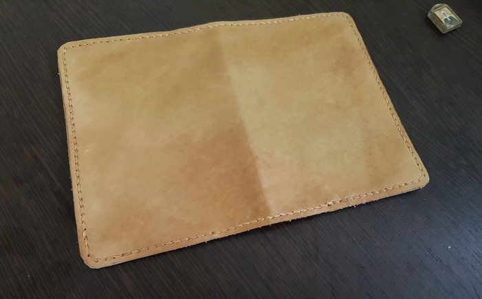 First work - leather cover - My, Leather craft, Needlework, Leather, Natural leather, Cover, Longpost