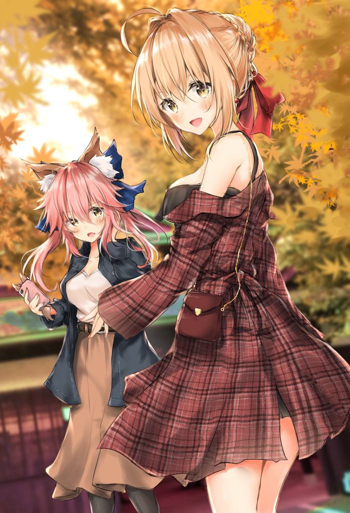 Autumn - Anime art, Anime, Fate grand order, Nero claudius, Tamamo no mae, Animal ears