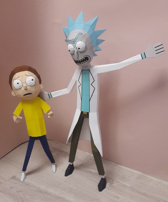 rick and morty papercraft paper figures - Rick and Morty, My, Longpost, Papercraft, Needlework with process