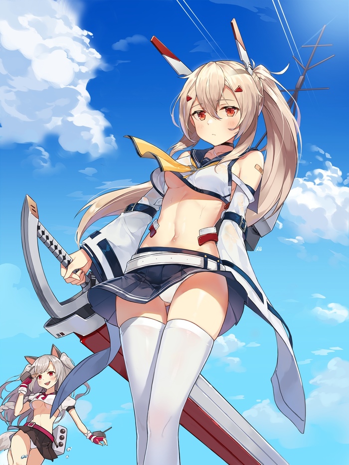 Yuudachi & Ayanami - NSFW, Azur Lane, Yuudachi, Ayanami, Этти, Anime Art, Аниме, Арт