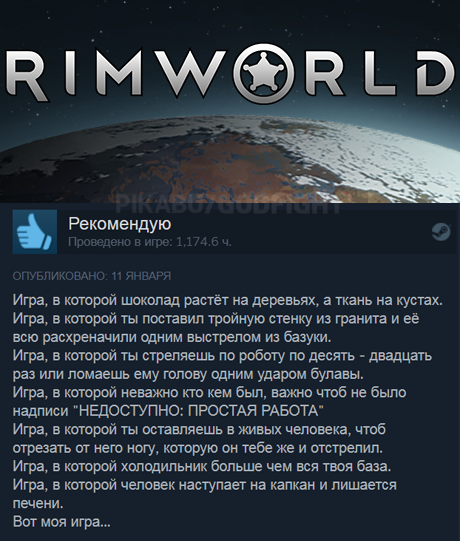 A game that... - My, Rimworld, Computer games, Steam, Review, Steam Reviews, Screenshot