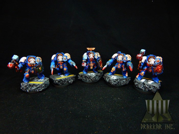 Assault terminators - My, Warhammer 40k, Wh miniatures, Wh painting, Miniature, Painting miniatures, Ultramarines, Longpost