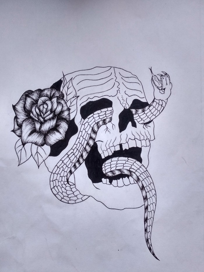 My Drawing - My, Drawing process, , Snake