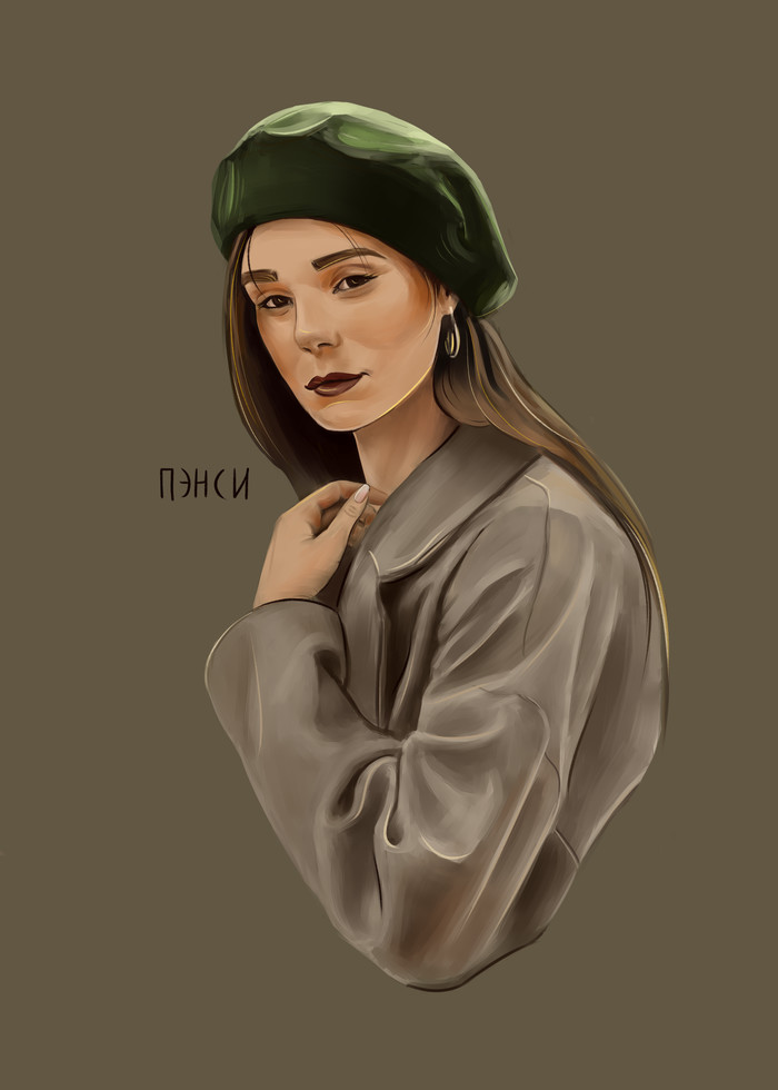 Portrait of a random girl - My, Art, Digital drawing, Drawing, Portrait, Beautiful girl, , Girls